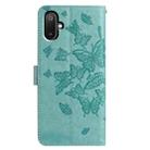 For Samsung Galaxy M05 Butterfly Flutter Pattern Embossed Leather Phone Case(Green) - 3