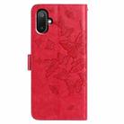 For Samsung Galaxy M05 Butterfly Flutter Pattern Embossed Leather Phone Case(Red) - 3