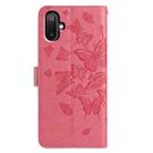 For Samsung Galaxy M05 Butterfly Flutter Pattern Embossed Leather Phone Case(Rose Red) - 3