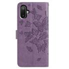 For Samsung Galaxy M05 Butterfly Flutter Pattern Embossed Leather Phone Case(Purple) - 3