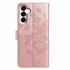 For Samsung Galaxy M16 Butterfly Flutter Pattern Embossed Leather Phone Case(Rose Gold) - 3