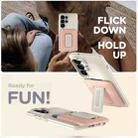 For Samsung Galaxy S23 Ultra 5G Sliding Card Holder Integrated Phone Case with Kickstand(Black Red) - 3