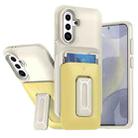 For Samsung Galaxy A36 / A56 5G Sliding Card Holder Integrated Phone Case with Kickstand(Beige Yellow) - 1