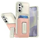For Samsung Galaxy A36 / A56 5G Sliding Card Holder Integrated Phone Case with Kickstand(Beige Pink) - 1
