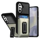 For Samsung Galaxy A36 / A56 5G Sliding Card Holder Integrated Phone Case with Kickstand(Black Gold) - 1