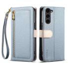 For Samsung Galaxy S23+ 5G ESEBLE E11 Colorful Litchi Pattern Zipper Wallet Leather Phone Case(Sky Blue) - 1