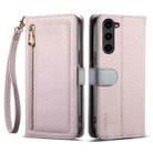 For Samsung Galaxy S23+ 5G ESEBLE E11 Colorful Litchi Pattern Zipper Wallet Leather Phone Case(Light Purple) - 1