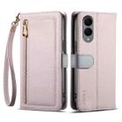 For Samsung Galaxy S25 Edge 5G ESEBLE E11 Colorful Litchi Pattern Zipper Wallet Leather Phone Case(Light Purple) - 1