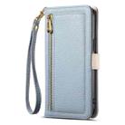 For Samsung Galaxy S25 FE 5G ESEBLE E11 Colorful Litchi Pattern Zipper Wallet Leather Phone Case(Sky Blue) - 2