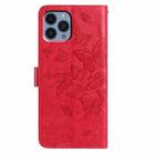For iPhone 12 Pro Max Butterfly Flutter Pattern Embossed Leather Phone Case(Red) - 3