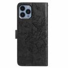 For iPhone 12 Pro Max Butterfly Flutter Pattern Embossed Leather Phone Case(Black) - 3