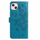 For iPhone 13 Butterfly Flutter Pattern Embossed Leather Phone Case(Blue) - 3