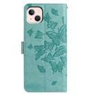 For iPhone 13 mini Butterfly Flutter Pattern Embossed Leather Phone Case(Green) - 3