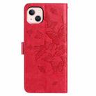 For iPhone 13 mini Butterfly Flutter Pattern Embossed Leather Phone Case(Red) - 3