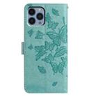For iPhone 13 Pro Butterfly Flutter Pattern Embossed Leather Phone Case(Green) - 3