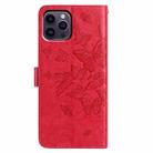 For iPhone 14 Pro Max Butterfly Flutter Pattern Embossed Leather Phone Case(Red) - 3