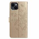 For iPhone 14 Butterfly Flutter Pattern Embossed Leather Phone Case(Gold) - 3