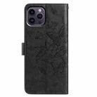 For iPhone 14 Pro Butterfly Flutter Pattern Embossed Leather Phone Case(Black) - 3