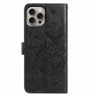 For iPhone 15 Pro Butterfly Flutter Pattern Embossed Leather Phone Case(Black) - 3