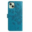 For iPhone 15 Plus Butterfly Flutter Pattern Embossed Leather Phone Case(Blue) - 3
