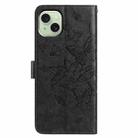 For iPhone 15 Plus Butterfly Flutter Pattern Embossed Leather Phone Case(Black) - 3