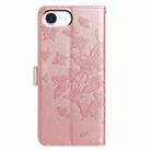 For iPhone 16e Butterfly Flutter Pattern Embossed Leather Phone Case(Rose Gold) - 3