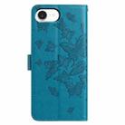 For iPhone 16e Butterfly Flutter Pattern Embossed Leather Phone Case(Blue) - 3