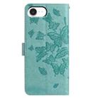For iPhone 16e Butterfly Flutter Pattern Embossed Leather Phone Case(Green) - 3