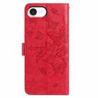 For iPhone 16e Butterfly Flutter Pattern Embossed Leather Phone Case(Red) - 3