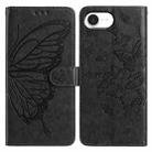 For iPhone 16e Butterfly Flutter Pattern Embossed Leather Phone Case(Black) - 1