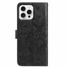 For iPhone 16 Pro Butterfly Flutter Pattern Embossed Leather Phone Case(Black) - 3