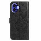 For iPhone 16 Butterfly Flutter Pattern Embossed Leather Phone Case(Black) - 3