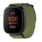For Fitbit Versa 4 / 3 / Sense 2 / 1 xDfind Quick Release Nylon Hook And Loop Fastener Buckle Watch Band(Green) - 1