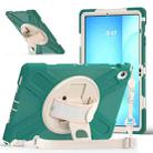 For Samsung Galaxy Tab S10 FE+ Rotatable Kickstand Grip Heavy Duty Hard Rugged Tablet Case(Emerald Green) - 2