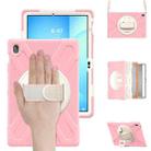 For Samsung Galaxy Tab S10 FE+ Rotatable Kickstand Grip Heavy Duty Hard Rugged Tablet Case(Cherry Pink) - 1