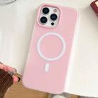 For iPhone 16 Pro Skin Feel MagSafe Magnetic PC Hybrid TPU Phone Case(Light Pink) - 1