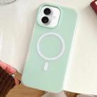 For iPhone 16 Skin Feel MagSafe Magnetic PC Hybrid TPU Phone Case(Light Cyan) - 1