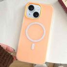 For iPhone 15 Plus Skin Feel MagSafe Magnetic PC Hybrid TPU Phone Case(Orange) - 1