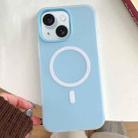 For iPhone 15 Plus Skin Feel MagSafe Magnetic PC Hybrid TPU Phone Case(Blue) - 1