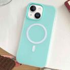For iPhone 14 Plus Skin Feel MagSafe Magnetic PC Hybrid TPU Phone Case(Mint Green) - 1