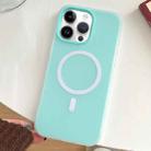 For iPhone 12 Pro Max Skin Feel MagSafe Magnetic PC Hybrid TPU Phone Case(Mint Green) - 1