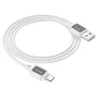 hoco X108 Benefit 1m 60W Silicone 3A Fast Charging Data Cable, Interface:USB to Type-C(White) - 2