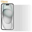 For iPhone 15 / 15 Pro 10pcs xDfind 0.26mm 9H 2.5D Middle Aluminum Tempered Glass Film - 1