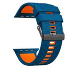 For Apple Watch 46mm / 49mm / 45mm / 44mm Diamond Texture Two Color Silicone Watch Band(Royal Blue Orange) - 2