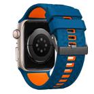 For Apple Watch 46mm / 49mm / 45mm / 44mm Diamond Texture Two Color Silicone Watch Band(Royal Blue Orange) - 3