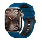 For Apple Watch 46mm / 49mm / 45mm / 44mm Diamond Texture Two Color Silicone Watch Band(Royal Blue Black) - 1