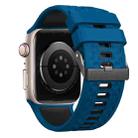 For Apple Watch 46mm / 49mm / 45mm / 44mm Diamond Texture Two Color Silicone Watch Band(Royal Blue Black) - 3