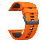 For Apple Watch 46mm / 49mm / 45mm / 44mm Diamond Texture Two Color Silicone Watch Band(Orange Black) - 2