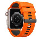 For Apple Watch 46mm / 49mm / 45mm / 44mm Diamond Texture Two Color Silicone Watch Band(Orange Black) - 3