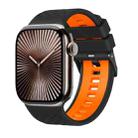 For Apple Watch 46mm / 49mm / 45mm / 44mm Diamond Texture Two Color Silicone Watch Band(Black Orange) - 1